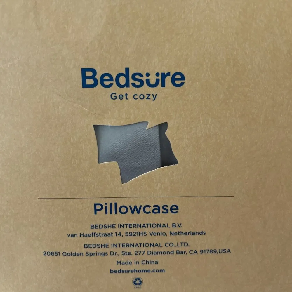 Bedsure Satin Pillowcase Set Queen 20x30 Soft Silky Grey Cooling Pillow Covers